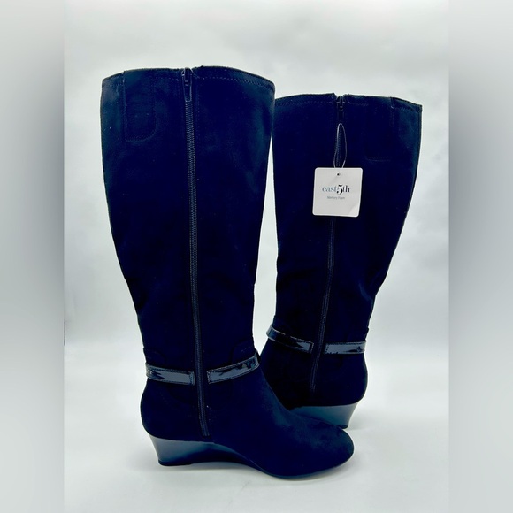 East 5th Ellerton Black Knee-High Wedge Boots Women’s Size 6.5M NWT - Picture 6 of 11